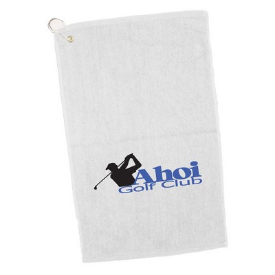 White Velour Golf/ Hand Towel - 1 Color (16"x25")