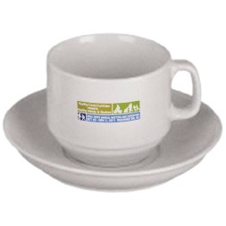 6 Oz. Cappuccino Cup & Saucer Set (Screen Printed)