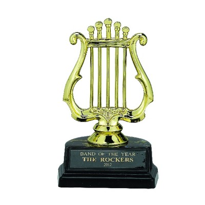 5" Music Lyre Trophy w/Black Marble Base