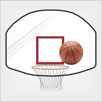 Basketball Goal Metal Photo Magnet w/ Magnetic Back (2.5"x2.5")