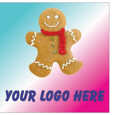 Gingerbread Man Square Badge/Button w/ Bar Pin (2.5")