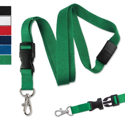 5/8" Blank Detachable Breakaway Flat-Ribbed Polyester Lanyards