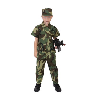 Kids' Woodland Camouflage Soldier Costume