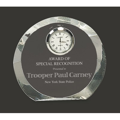 Perfect Timing Crystal Clock Award - 4 1/2'' h