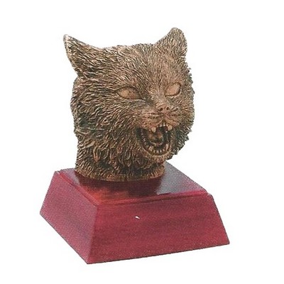 Wildcat, Antique Gold, Resin Sculpture - 4"