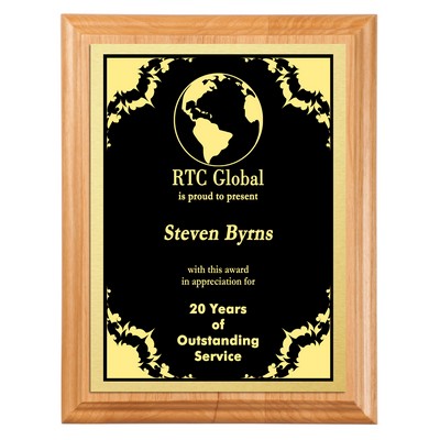 Regent Alder Wood Award Plaque 8"x10"