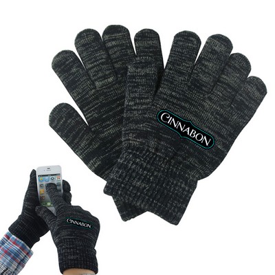 Black Knit Stylus Gloves