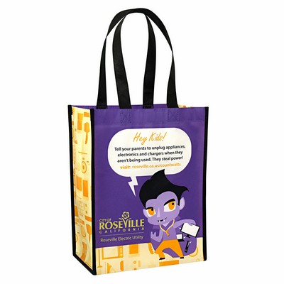 Custom Full-Color Laminated Non-Woven Promotional Tote Bag 10"x13"x5"