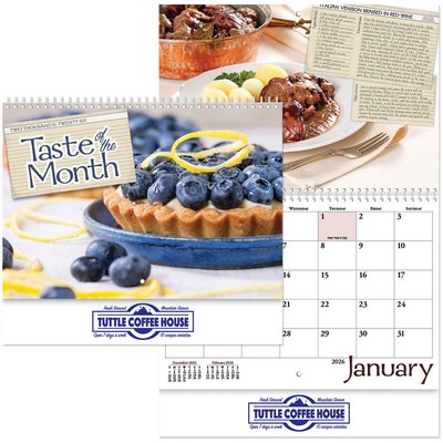 Taste Of Month Wall Calendar Spiral