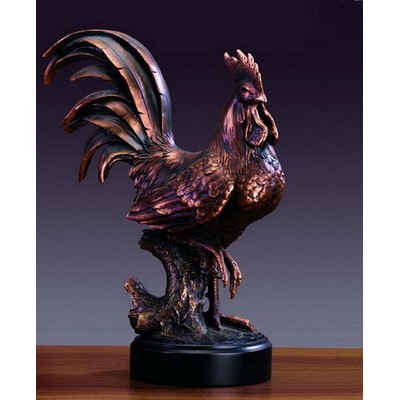 Rooster figurine, 11.5" W x 14" H