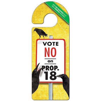 Political Door Hanger - 4x10.5 Laminated - Round Handle - 14 pt.