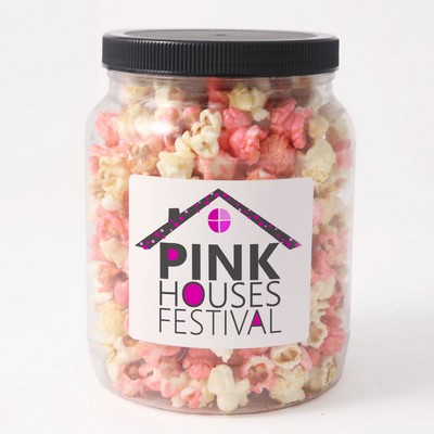 Seasonal Flavor Popcorn in Clear Plastic Round Gift Jar