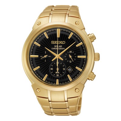 Seiko Men's Stainless Steel Solar Chronograph Watch