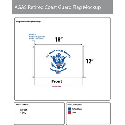 Coast Guard Retired Flags 12x18 inch