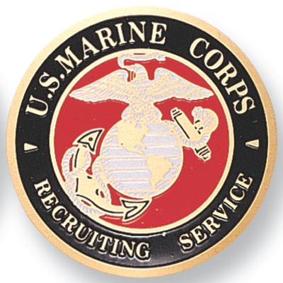 2" USMC Recruiting Service Etched Enameled Medallion Insert Disc