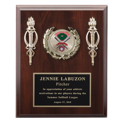 Plaque w/Black Plate & Plastic Wreath (8"x10")