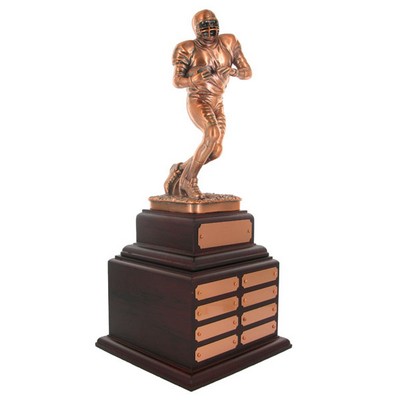 16" Bronze Football Perpetual Trophy w/8 Copper Plates