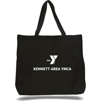 JUMBO Heavy Canvas Tote--Black--1-Color Imprint