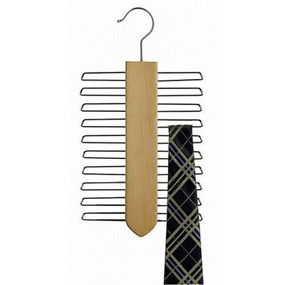 Natural Wooden Vertical Tie Hanger