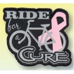 Ride for a Cure Patch w/ Bicycle & Awareness Ribbon