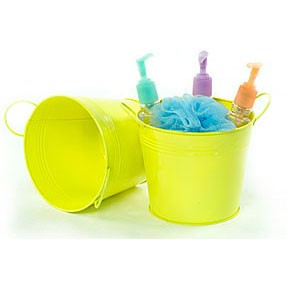 6 1/2" Yellow Painted Pail w/Side Handles