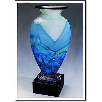 Jade Illumen Art Glass Vase w/o Marble Base (4.25"x8")