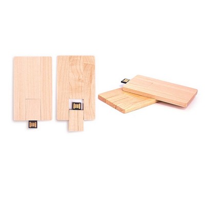 16 GB Wooden Credit Card USB Flash Drive