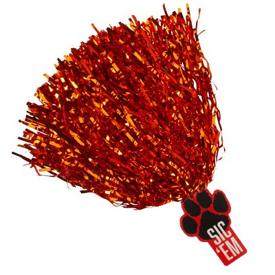 Spirit Stick Pom - 6" Handle, Metallic Streamers