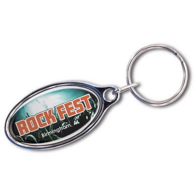 Domed Chrome Plated Key Tags - Oval (1.11"x2.16")