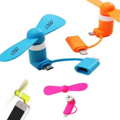 2-In-1 Mini Fan For Cell Phone