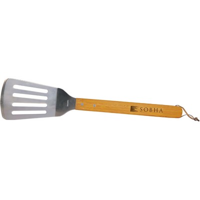 Engraved Stainless Steel Bbq Spatula With Bamboo Handle