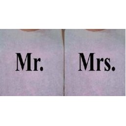 Stock "Mr. & Mrs." Cake Bibs with Ties, block (Per Pair)