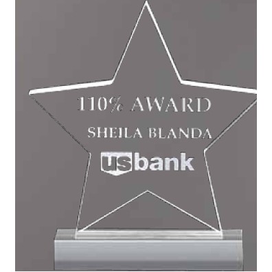 Medium Clear Acrylic Star Award