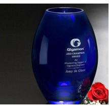 Cobalt Barrel Vase 10-1/2"