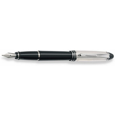 Luxury Line Aurora Ipsilon Silver Sterling Silver Cap & Black Barrel Fountain Pen