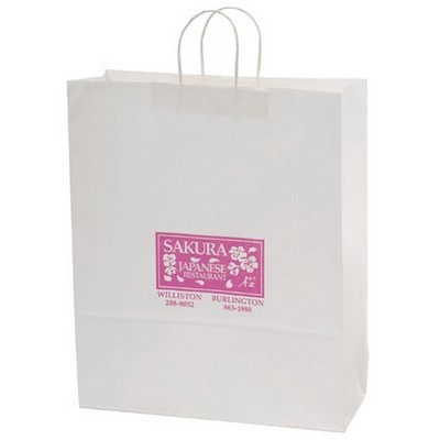 White Kraft Queen Paper Shopping Bag (16"x6"x19")