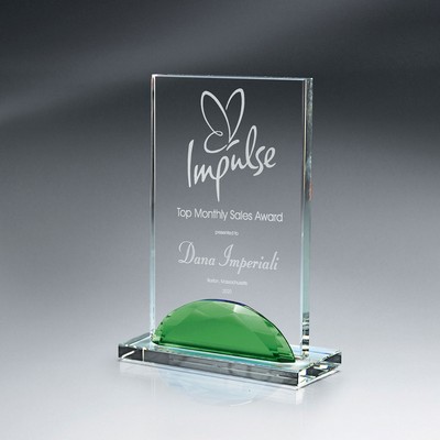 Optic Crystal Green Gemstone Award - Small