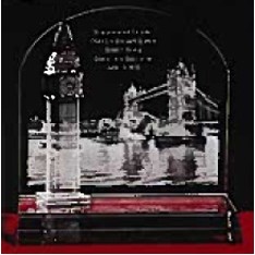 Crystal London Cityscape Award w/Big Ben & HD Scenery