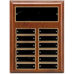 Walnut Perpetual Plaque, 12 x 15", 12 plates