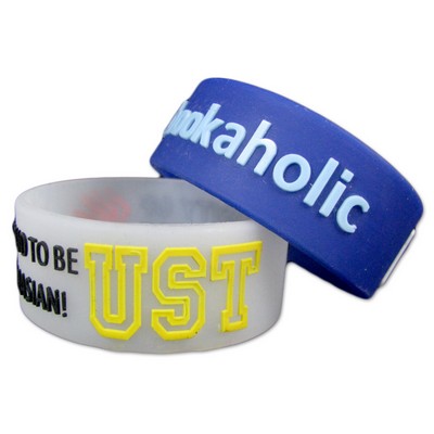 Adult Custom Imprinted Silicone Wristbands(1")