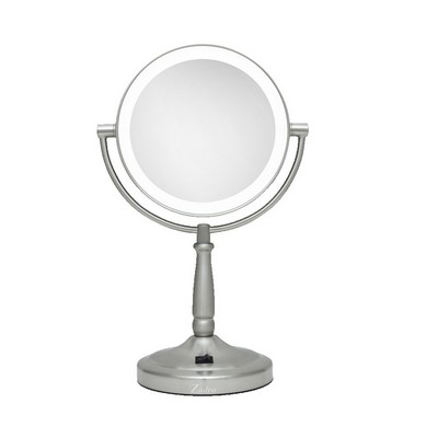 Zadro Cordless Dual-Sided LED Lighted Round Vanity Mirror 10X/1X