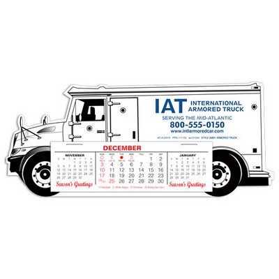 Armored Truck Full Color Die-Cut Desk Calendar, Heavy Weight