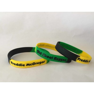 1/2 Inch Segmented Deboss-Fill Silicone Wristbands