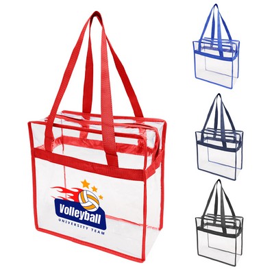 Clear Stadium Security Zipper Tote