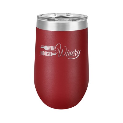 16 Oz. Maroon Polar Camel Stemless Tumbler