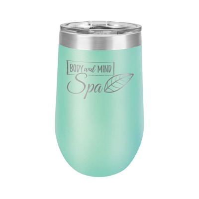 16 Oz. Teal Polar Camel Stemless Tumbler