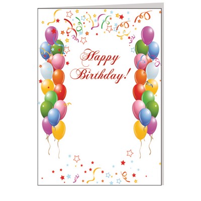 Balloon Edge Birthday Greeting Card with Free Song Download