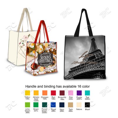 360 Degree Full Color 5 oz Cotton Canvas Tote Bag 12"x13"x8"