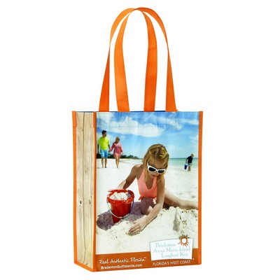 Custom Full-Color Laminated Non-Woven Promotional Tote Bag 9"x12"x4.5"