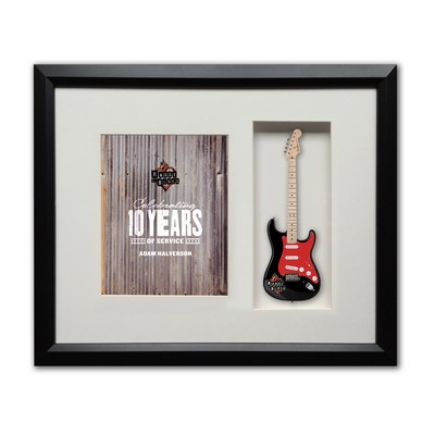 22"x19" Shadowbox Rockstar Guitar Award (10" Custom Fender® Mini Guitar)